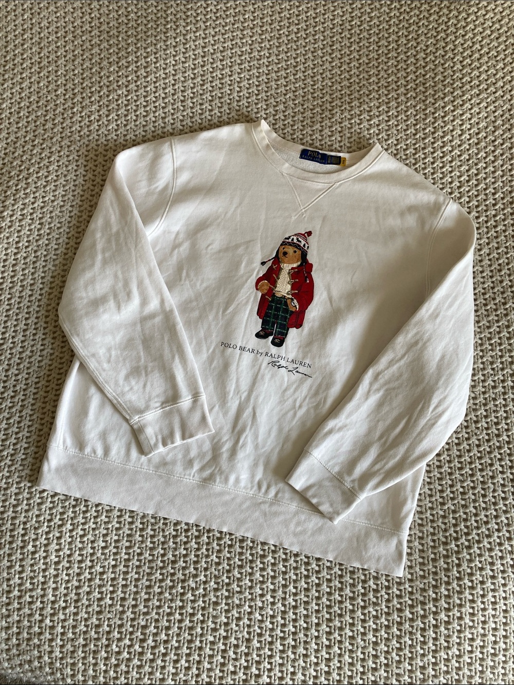 Polo by Ralph Lauren White Crewneck Sweatshirt with Polo Bear Graphic